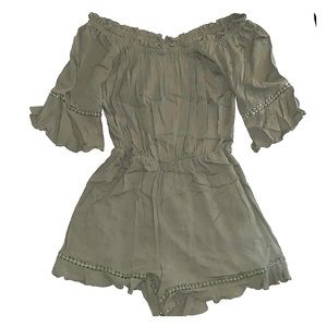 Dry Goods Fluttery Off-Shoulder Romper
